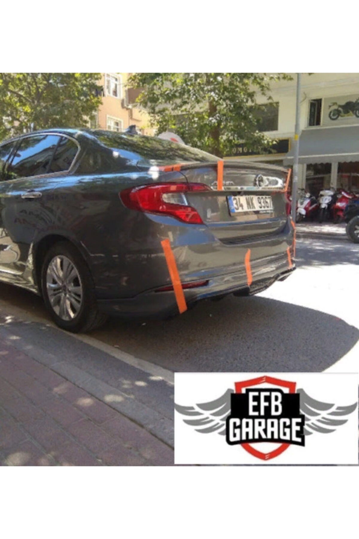 efbgarage Egea Sedan Arka Tampon Eki Difizör Difüzör Plastik