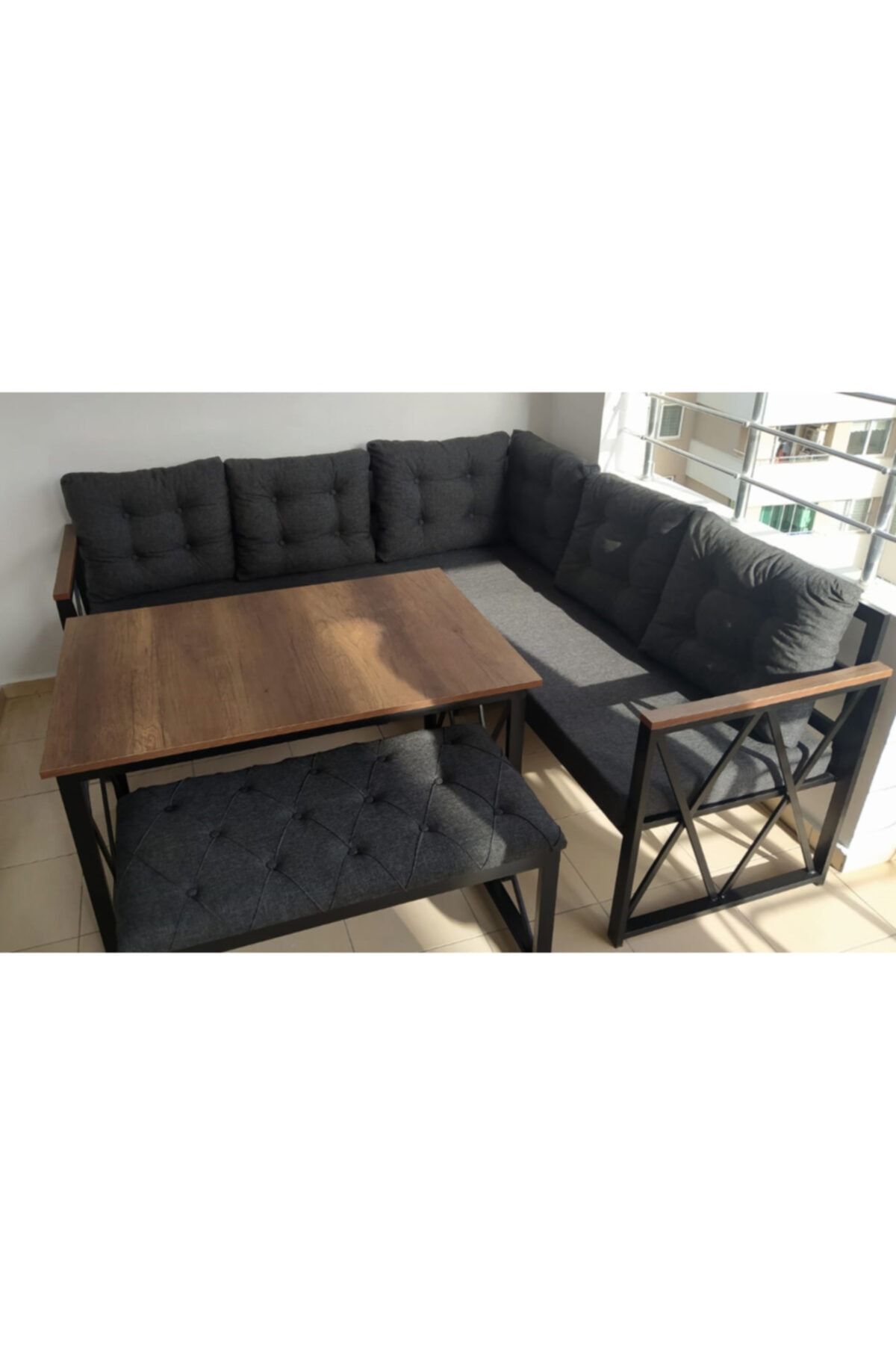 KÜMA ETİCARET Küma Balkon Oturma Seti Masasız Ve Pufsuz