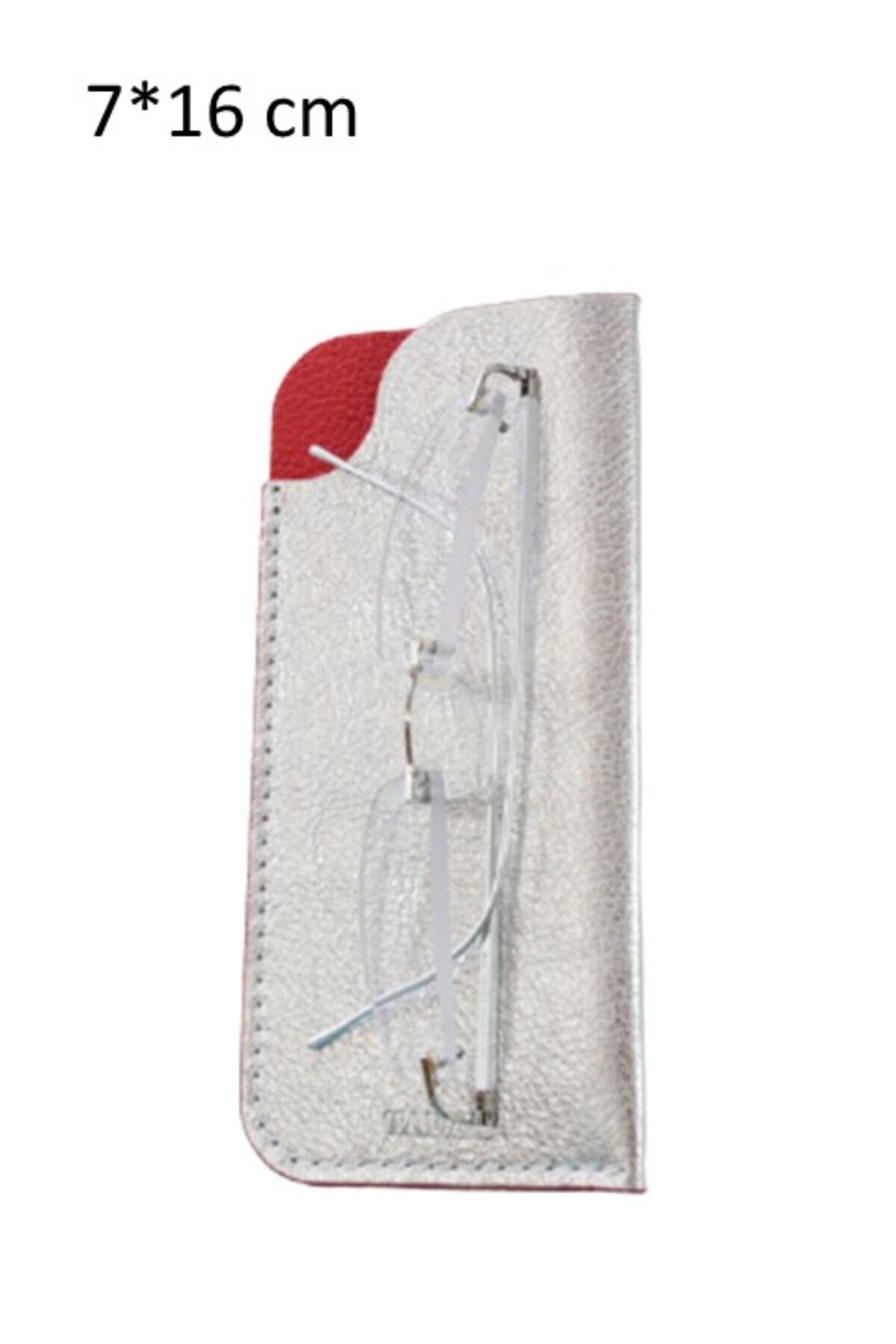 Tabac Unisex Gri Hakiki Deri Gözlük Kılıfı