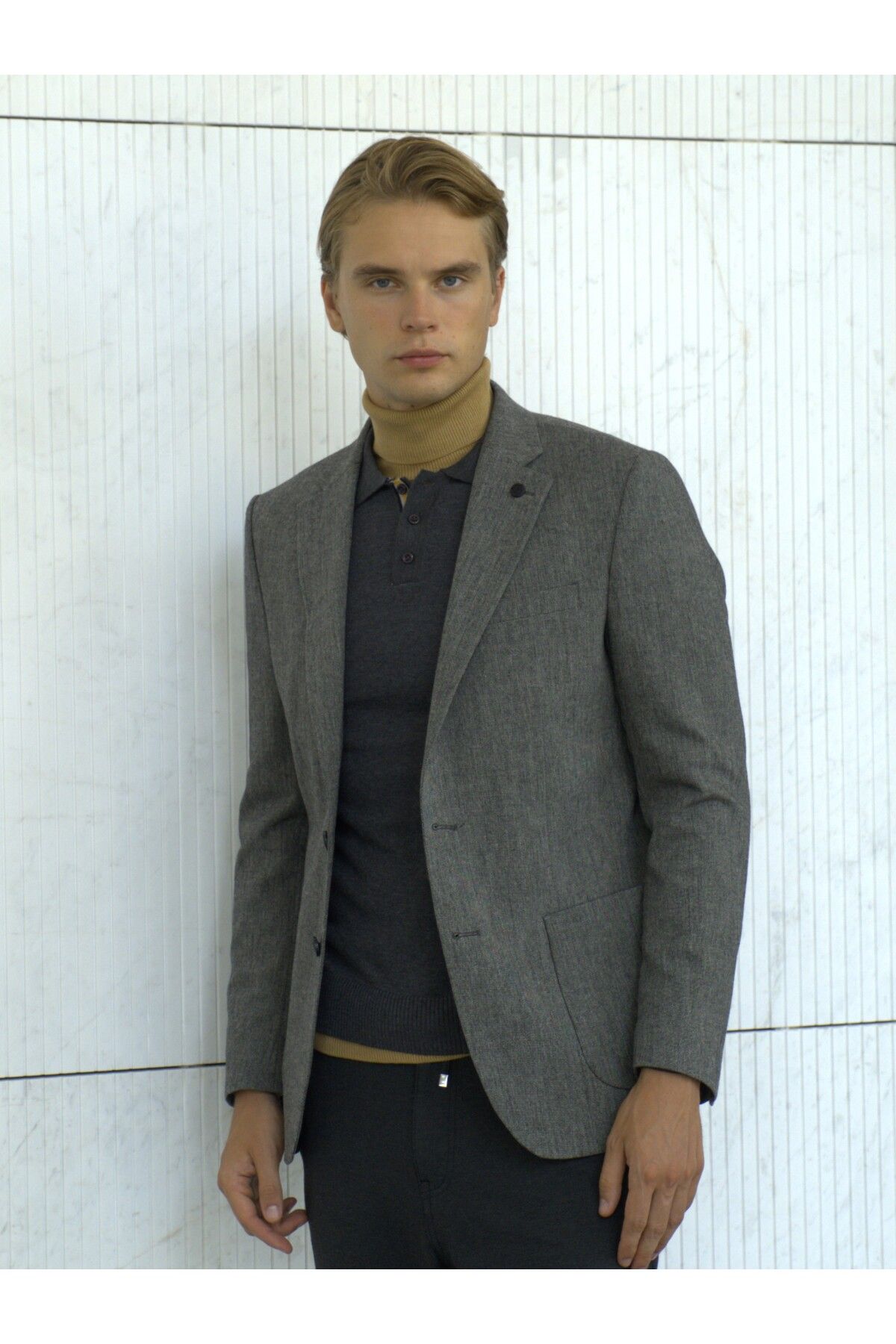 Dark grey wool jacket discount