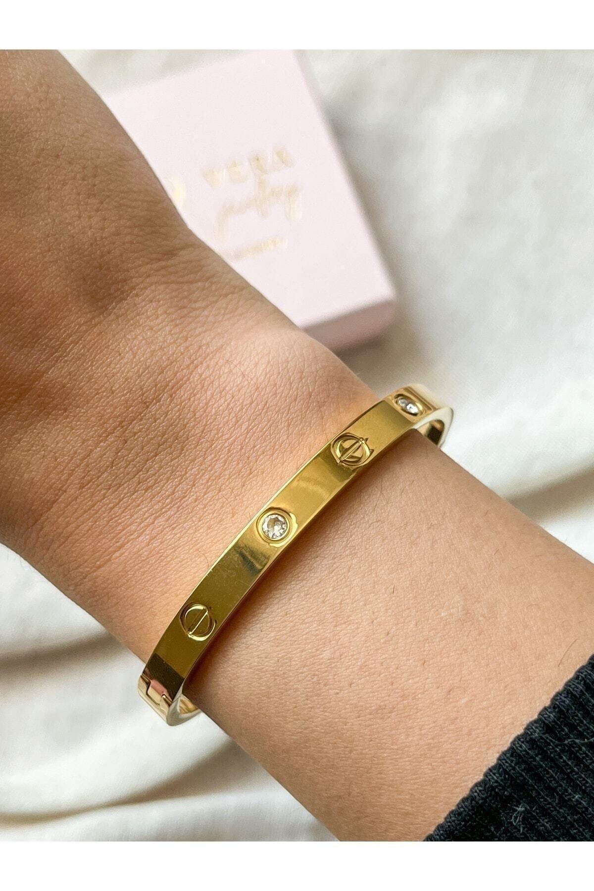 Snartun Vera Jewelery Steel Stone Cartier Handcuff Trendyol