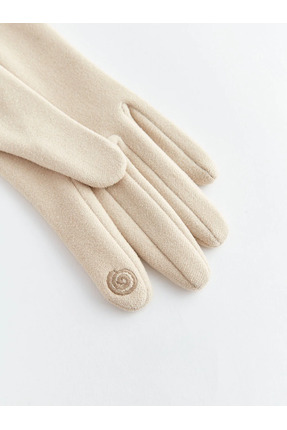 Süet Görünümlü Kadın Eldiven Akıllı Telefonlara Uyumlu Image 2