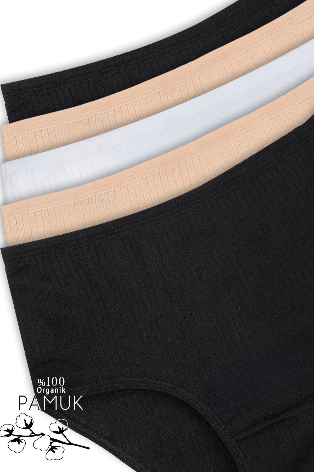 Humaone 100% Cotton 5-Piece High Waist Women's Panties Bt2-b5 - Trendyol