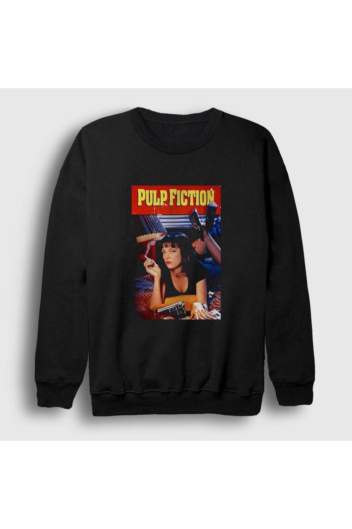 ZOKAWEAR Unisex Black Mia Movie Pulp Fiction Sweatshirt 248778tt