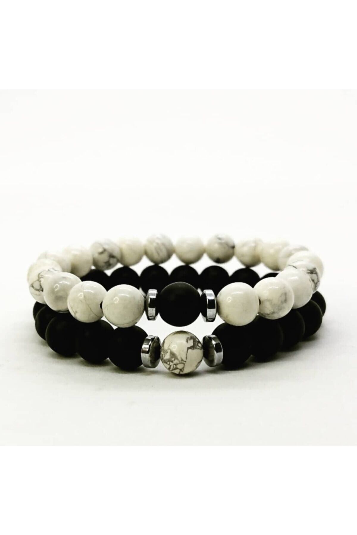 Howlite and onyx bracelet hot sale