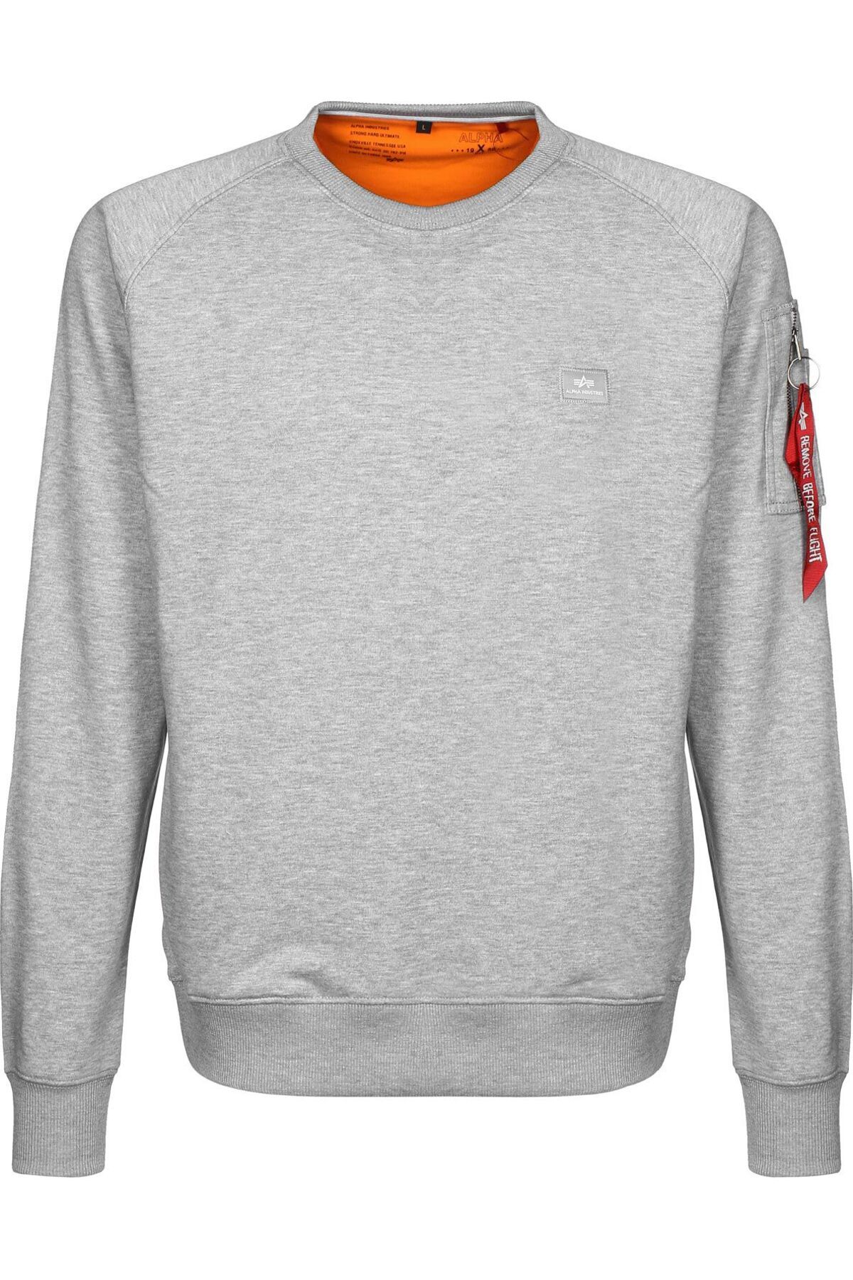 Alpha Industries Sweatshirt - Gray - Regular fit - Trendyol