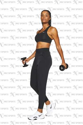 Bliss Luxe Mid Rise Dri-Fit Siyah Kadın Eşofman Altı Image 5