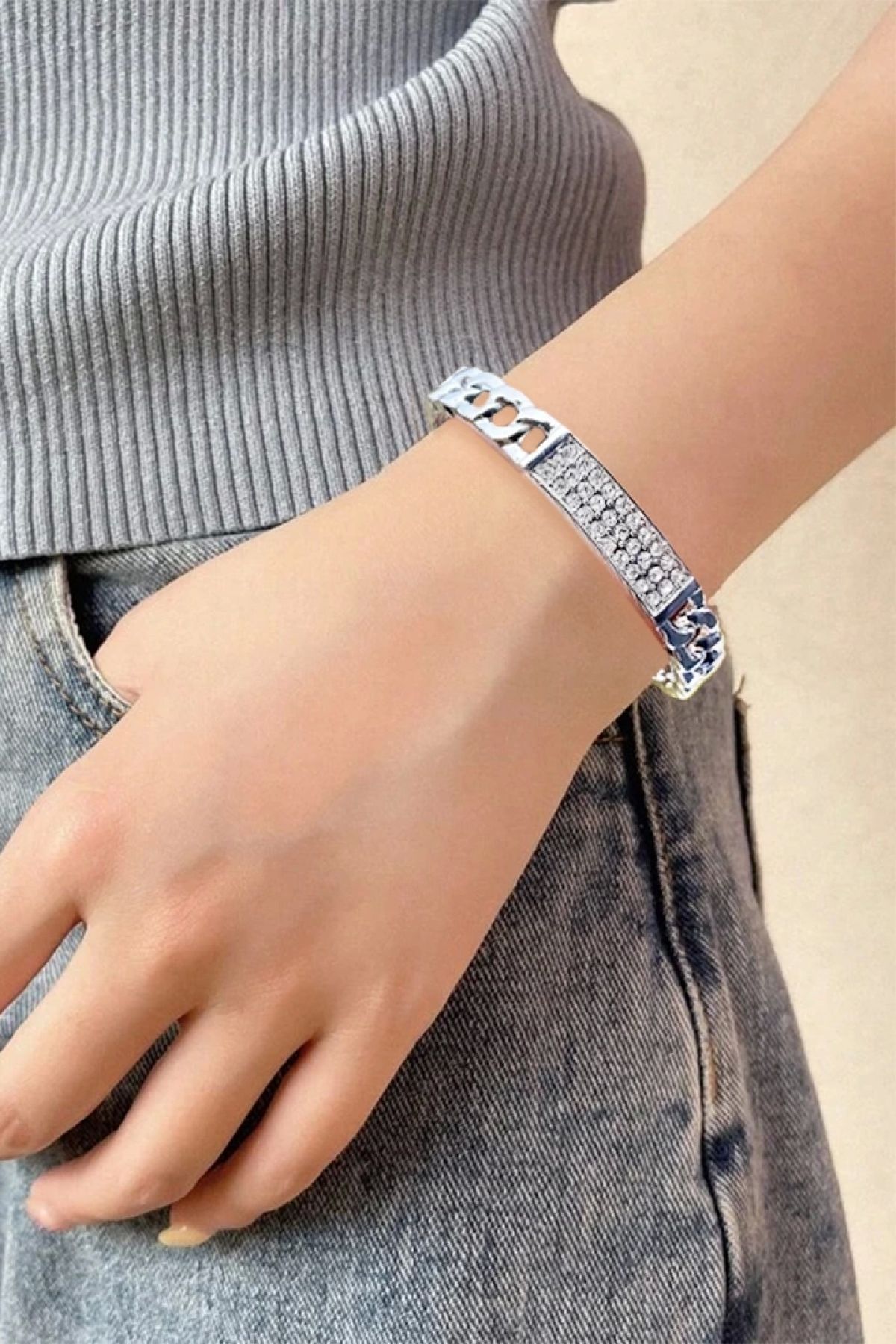Silver 2025 wrist cuff