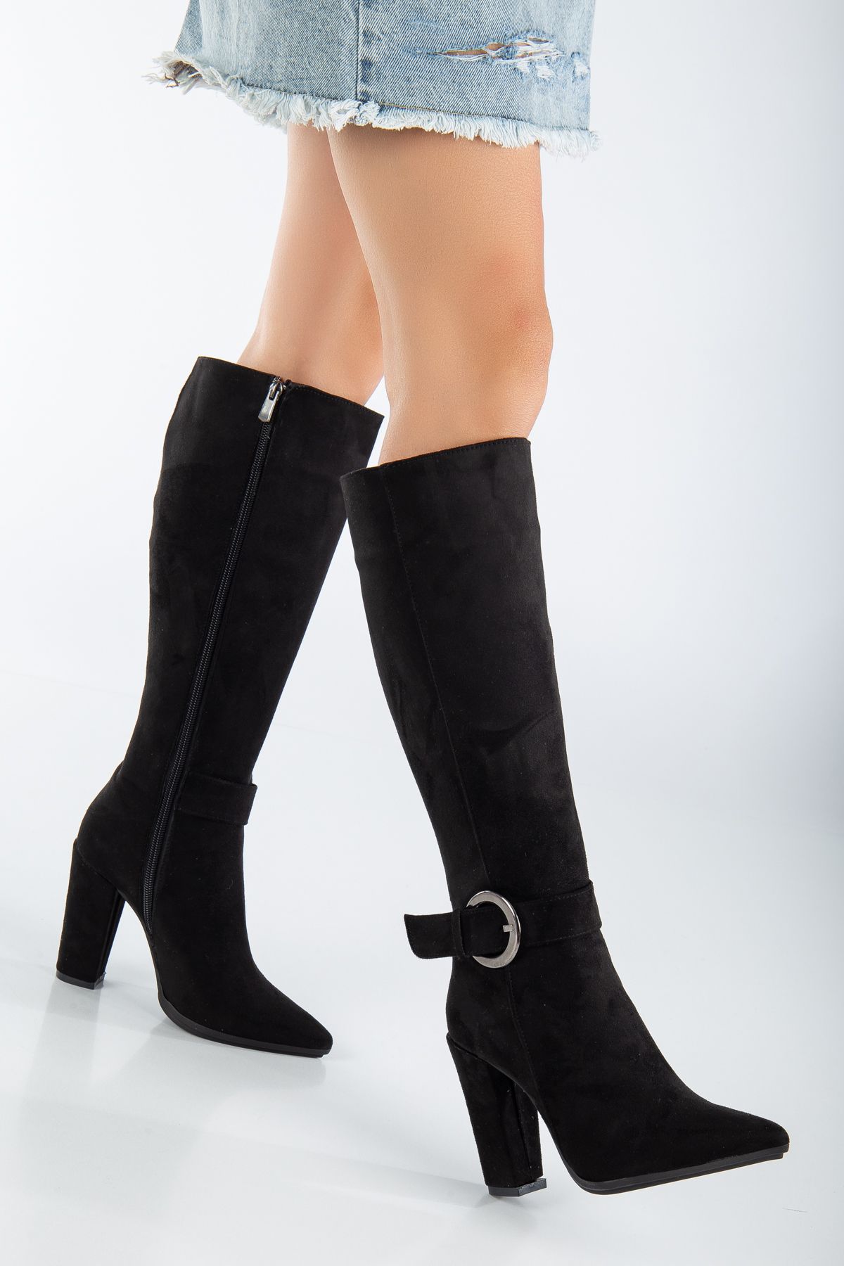 Below the knee boots with heel best sale