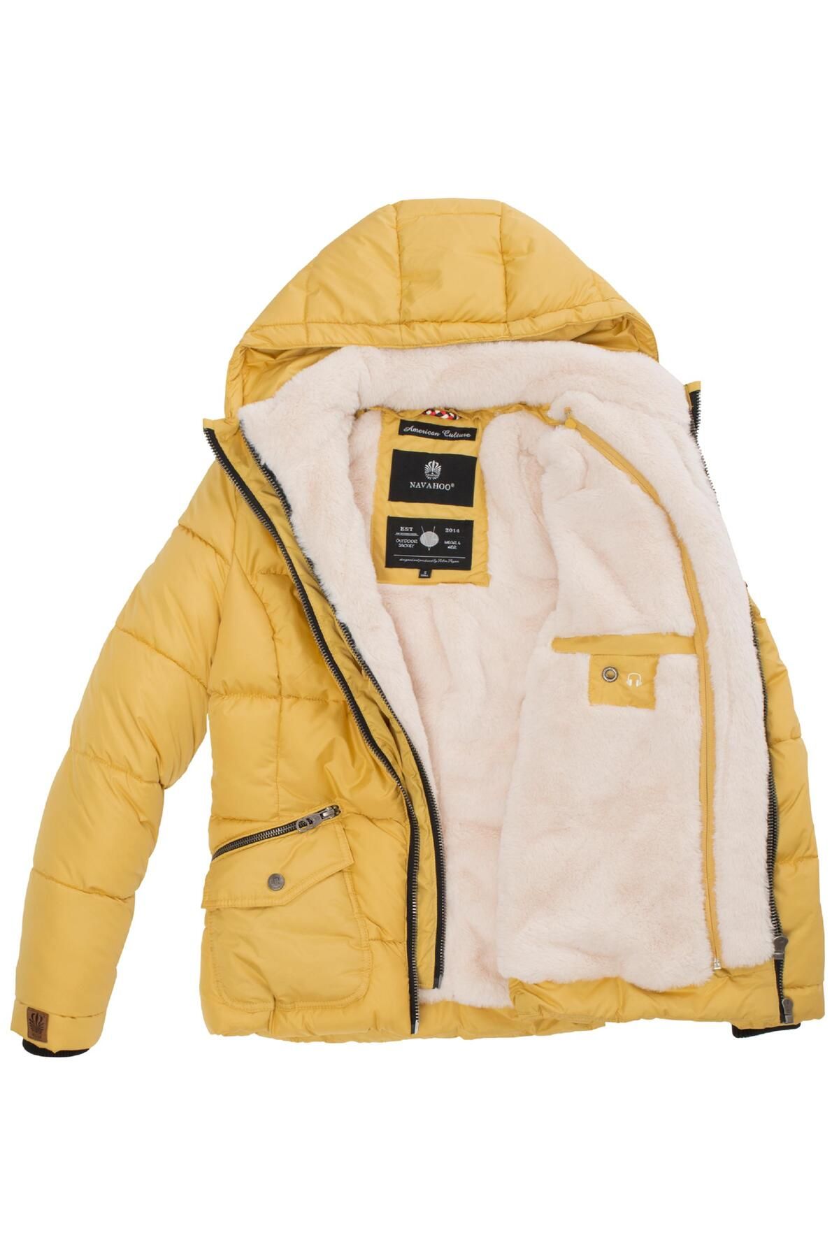 Navahoo Winter Jacket Yellow Puffer Trendyol