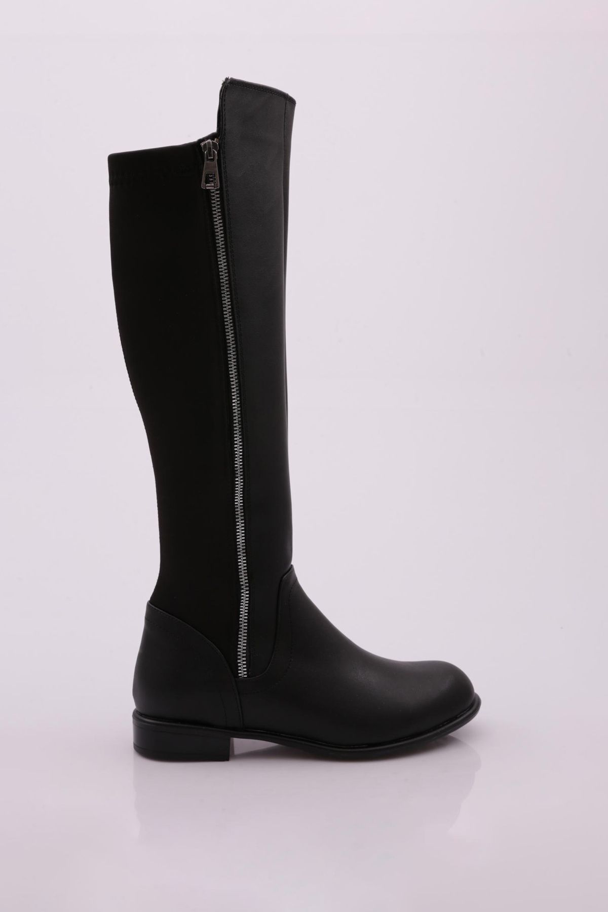 Plain black leather shop knee high boots