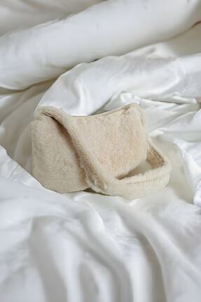 Krem Peluş Kadın Omuz Kol Çanta Image 1