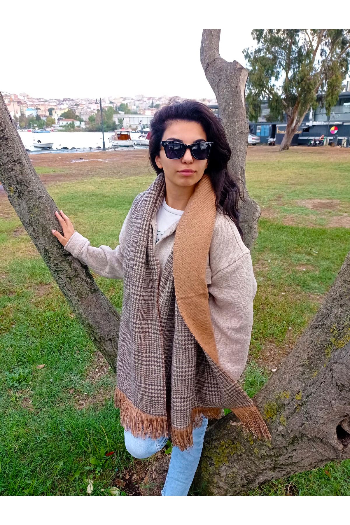 Camel coloured scarf online womens