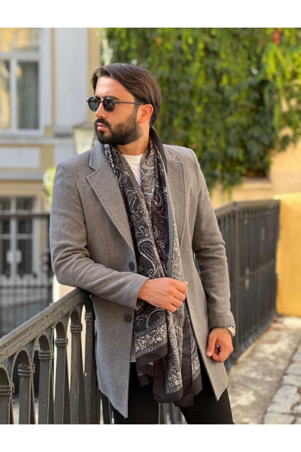 Slim fit overcoat discount men's