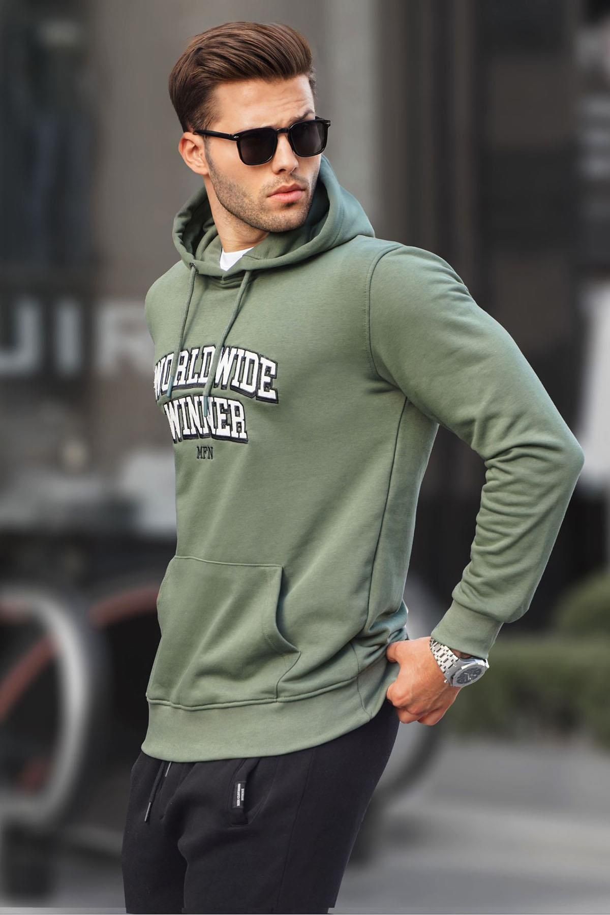 Khaki green hoodie 2025 mens