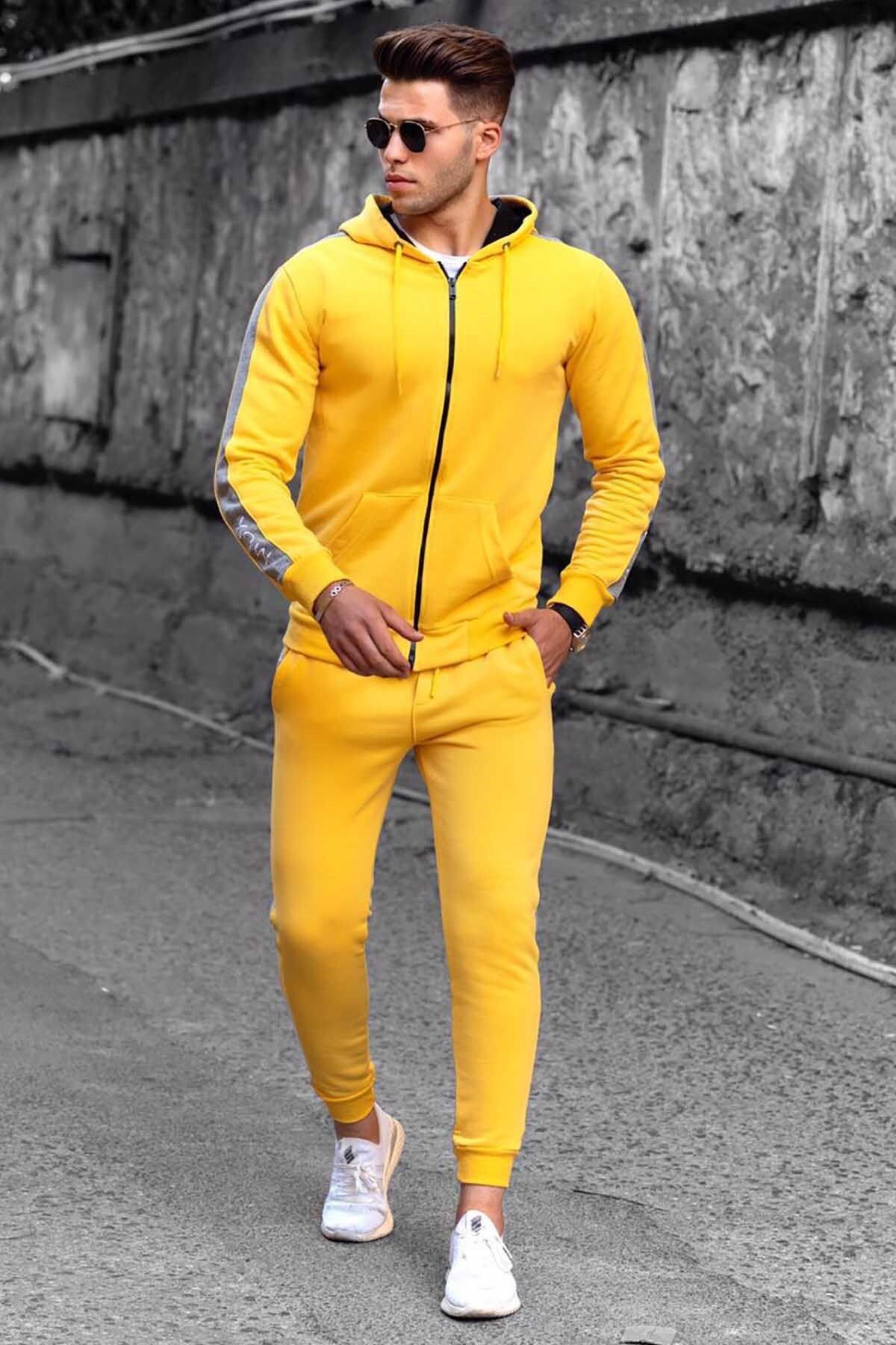 Yellow sweatsuit set clearance