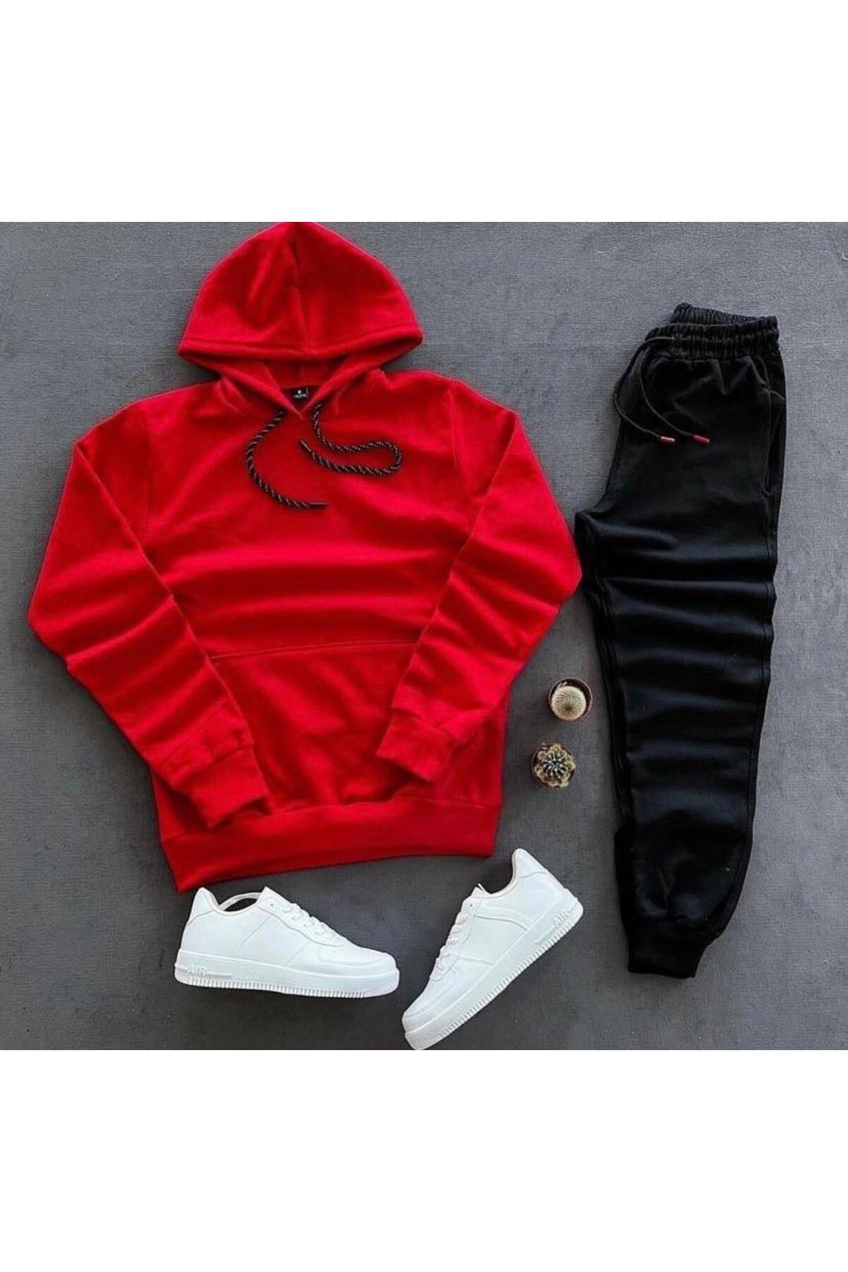 Red sweatshirt and sweatpants set online