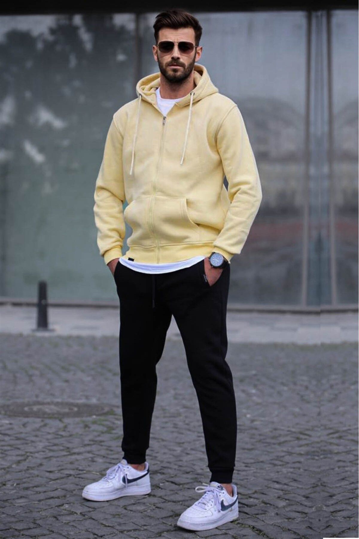 Yellow sweatsuit mens on sale