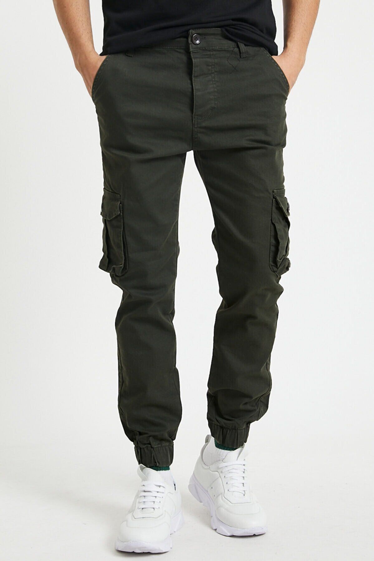 Guys khaki joggers deals