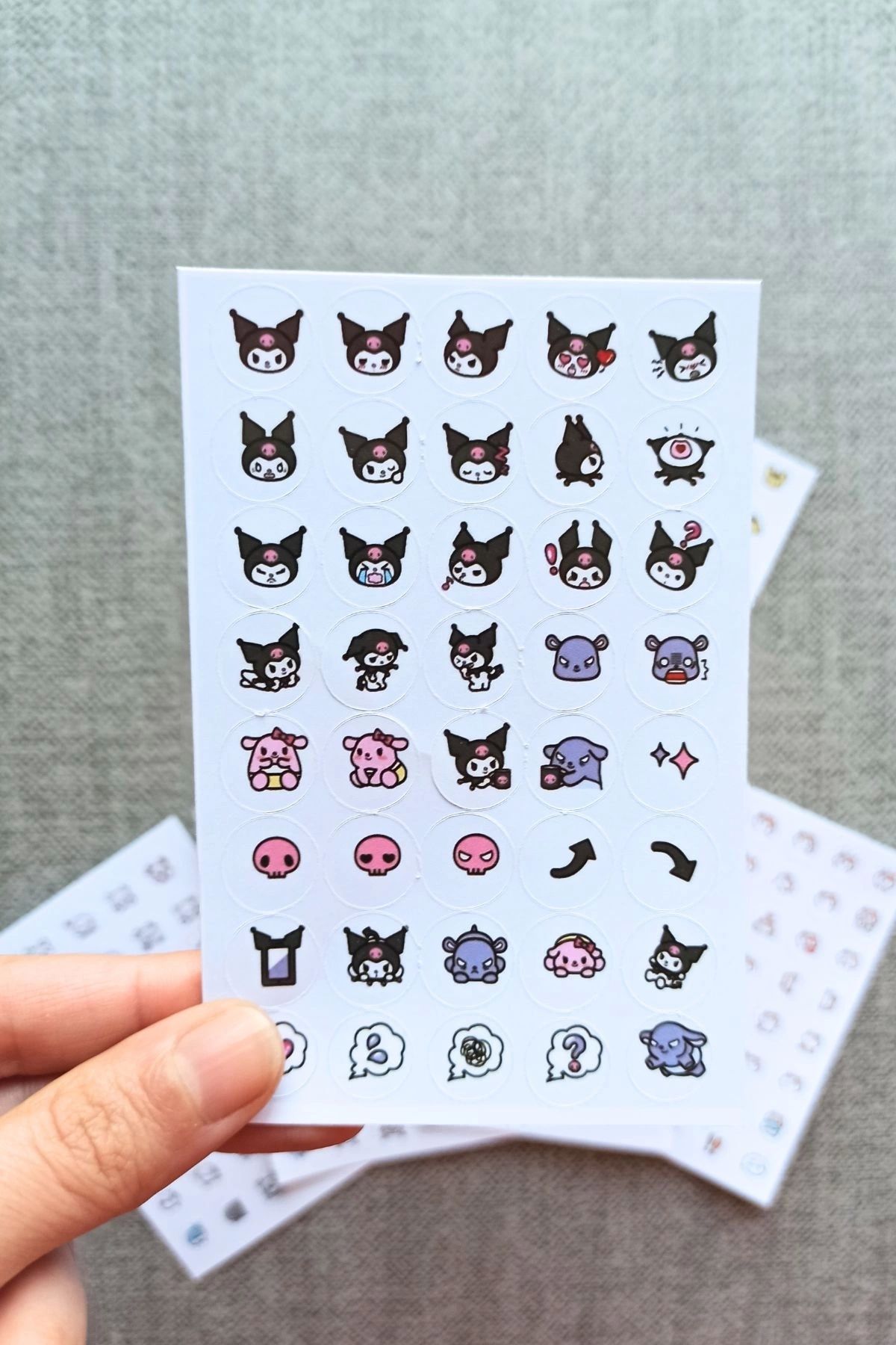 Ororabutik 45'li Sanrio Kuromi Sticker, Cute Sticker Etiket Seti