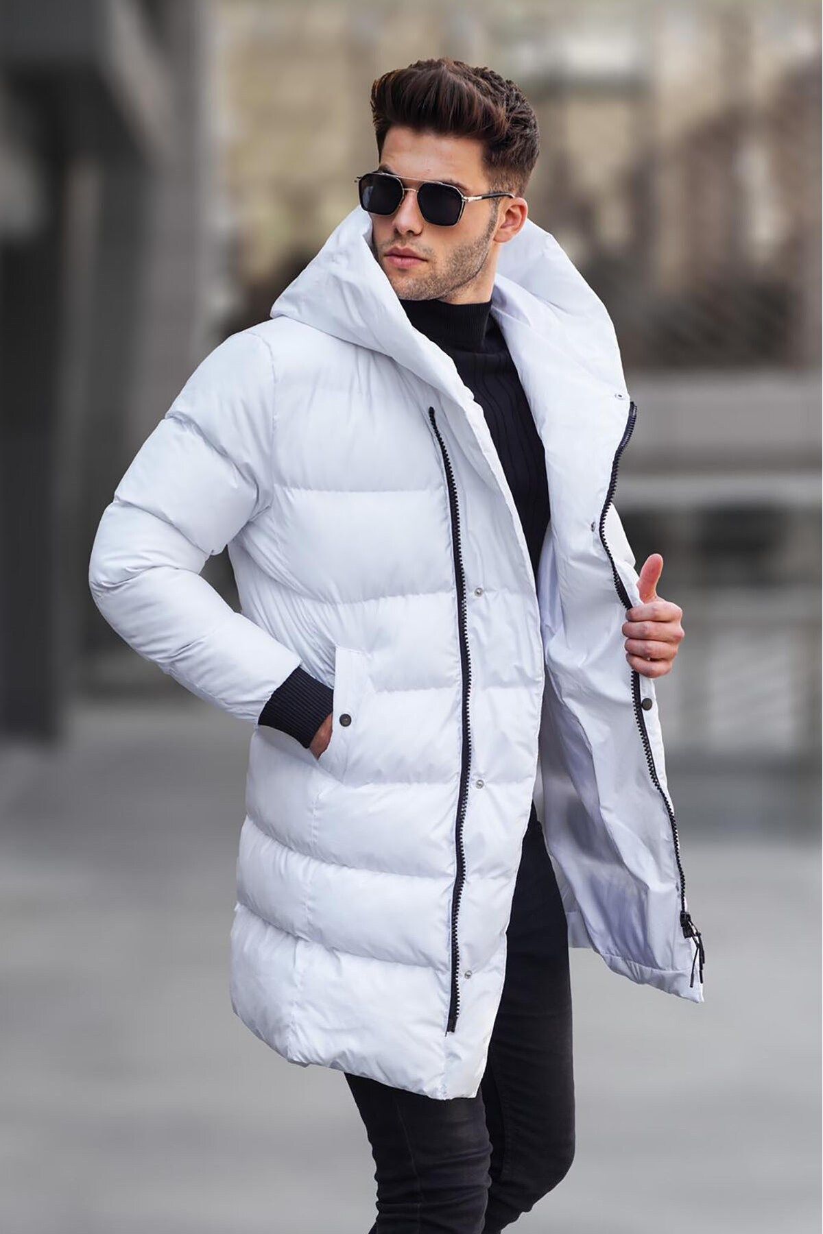 Madmext Winter Jacket White Puffer Trendyol