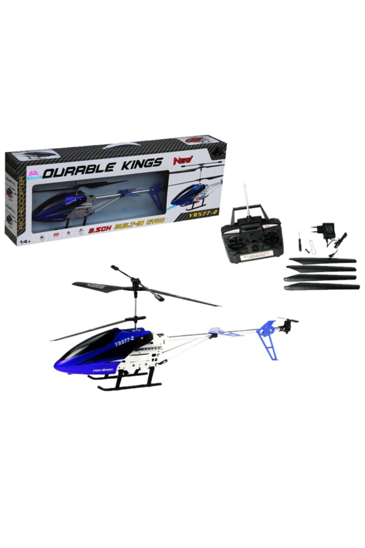 hediyecik Uzaktan Kumandalı 3,5ch Kanal Buıltn-ın Gyro Teknolojili Büyük Helikopter Mavi 60 Cm