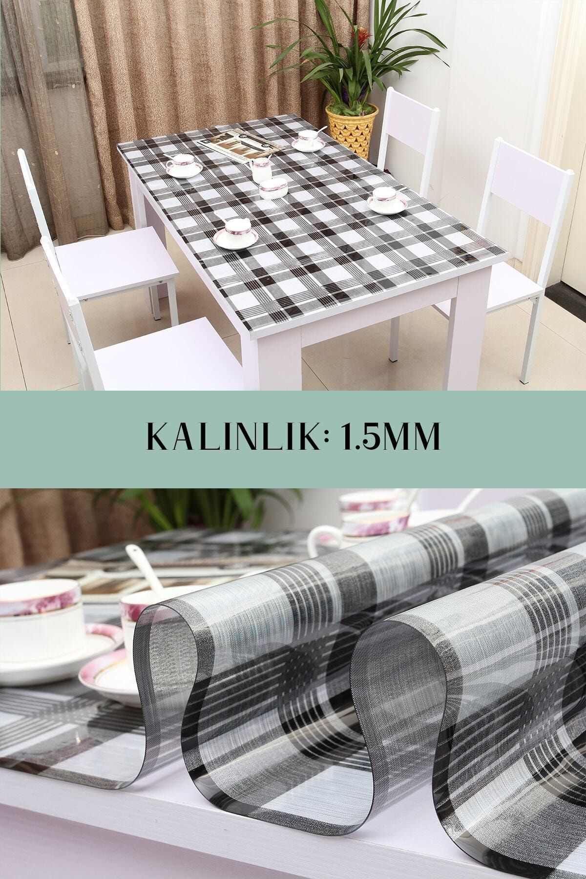 nurteks home line siyah gri seffaf desenli kalin mika masa ortusu pvc 70cm fiyati yorumlari trendyol