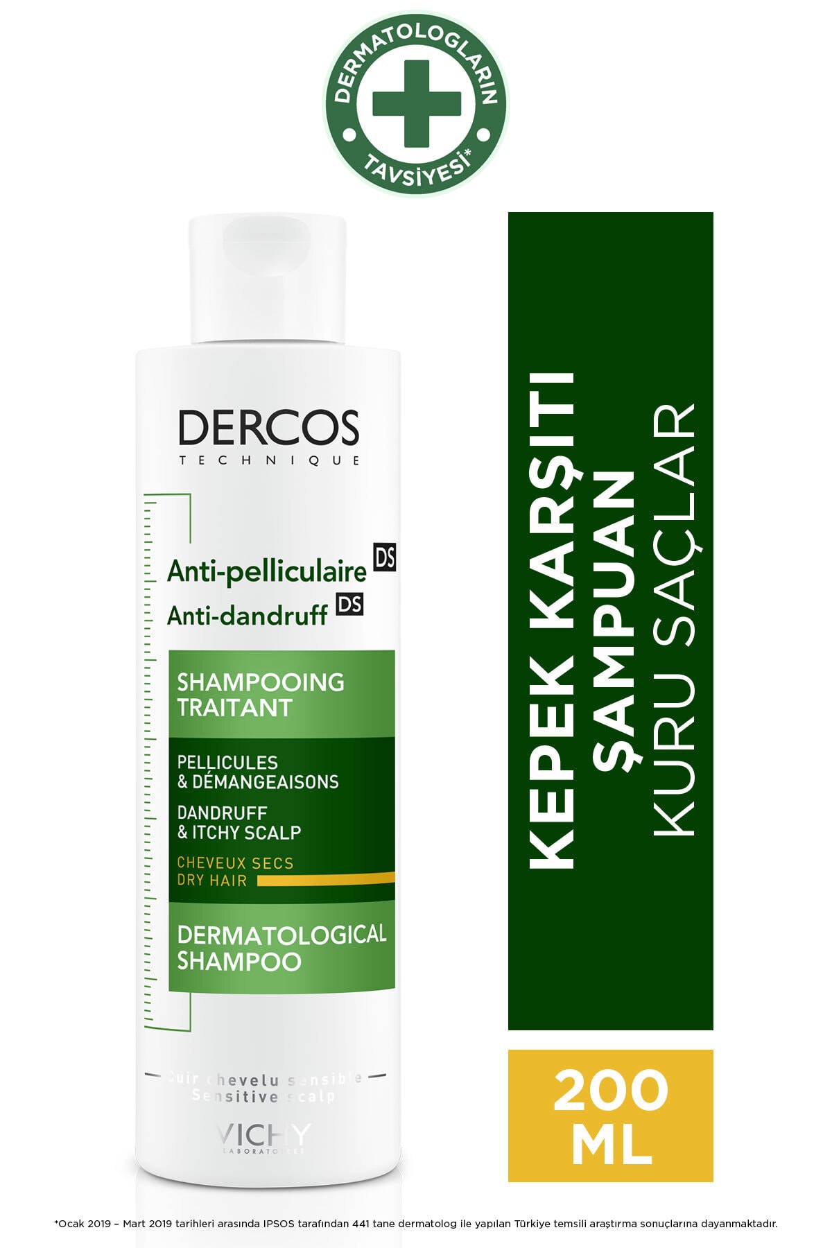 vichy dercos anti dandruff kuru saclar icin kepege karsi etkili bakim sampuani 200 ml fiyati yorumlari trendyol