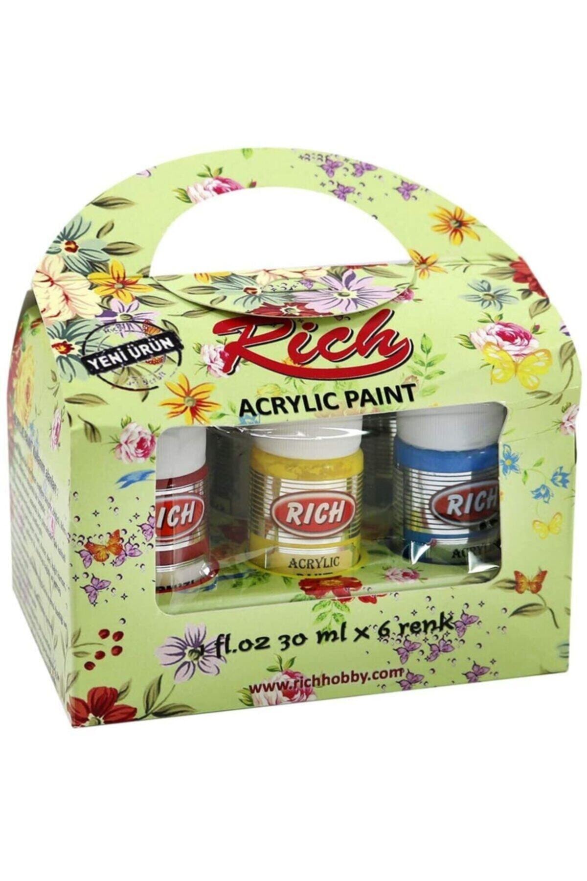 rich akrilik boya altili canta set 6x30ml ak 030 006 fiyati yorumlari trendyol