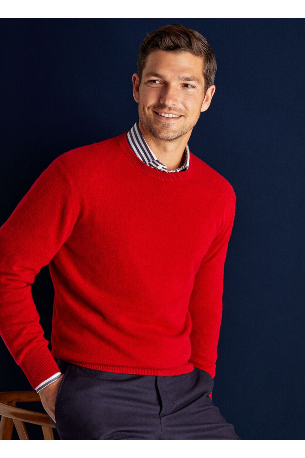 COOL TARZ Red Men s Slim Fit Crew Neck Basic Knitwear Sweater