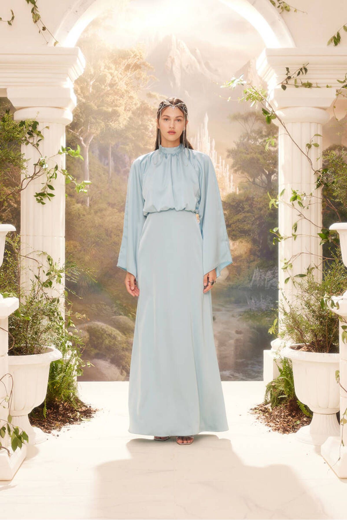 Ice blue 2025 satin dress