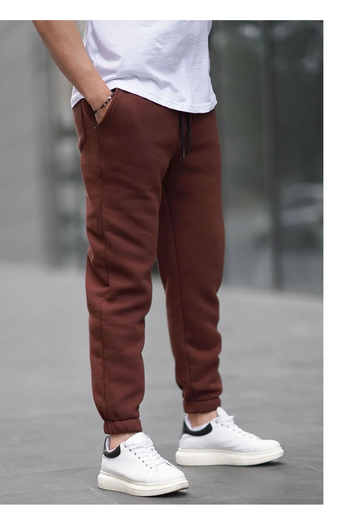 Mens thick 2025 fleece joggers