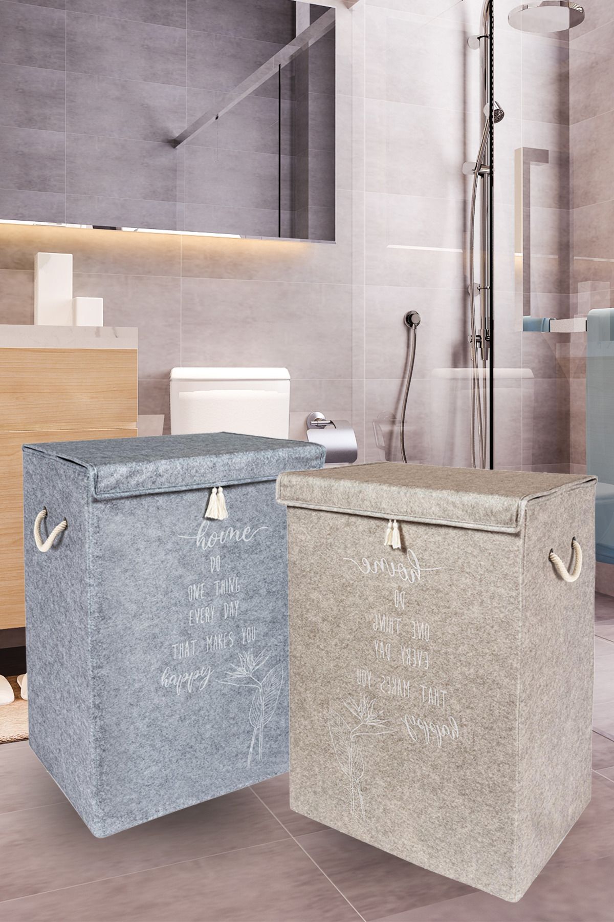 Grey laundry basket best sale