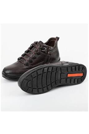 Hakiki Deri Fermuar+Bağcıklı Bot Kahverengi Image 5