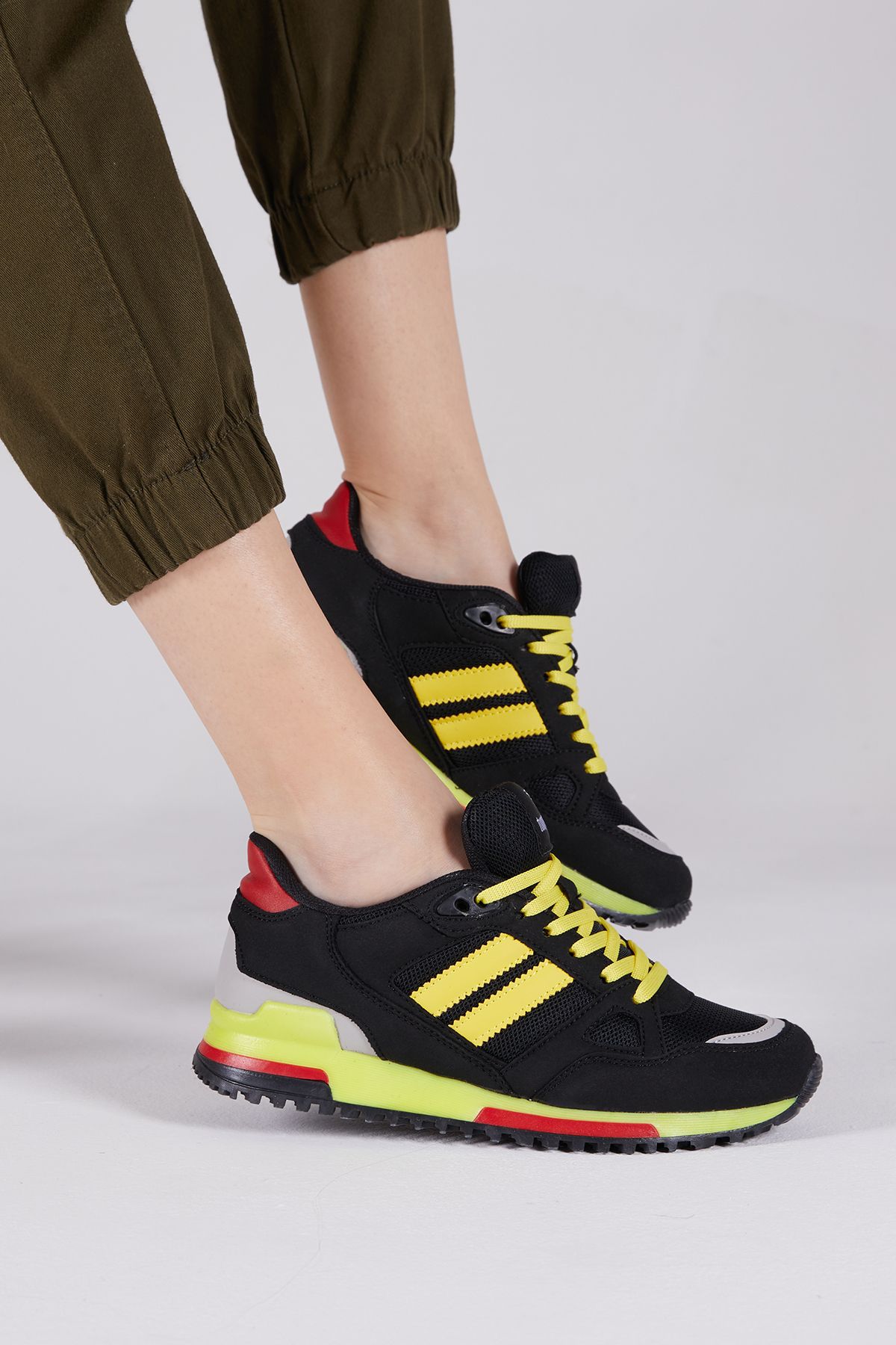 Unisex Siyah Sarı Spor Ayakkabı Tb282