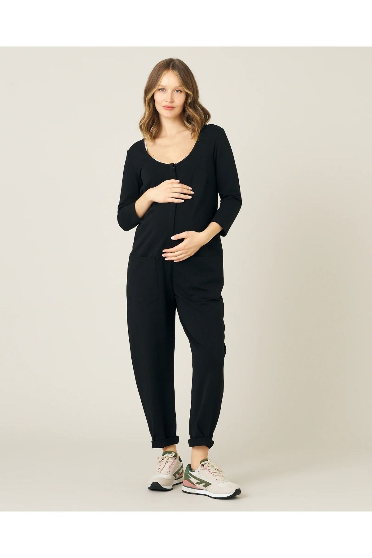 Cotton maternity sale jumpsuit