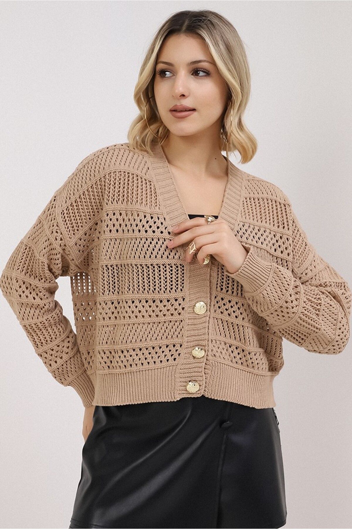 Dark tan cardigan clearance