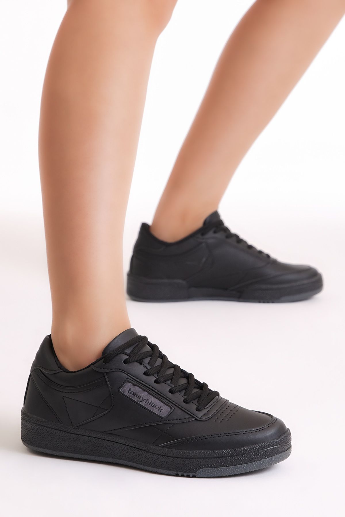 Unisex Siyah Cilt Spor Ayakkabı Tb107