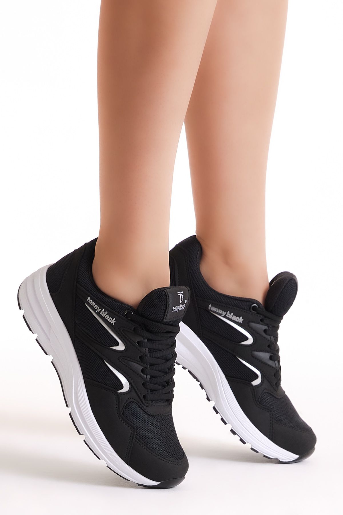 Unisex Siyah Beyaz Spor Ayakkabı 772-0