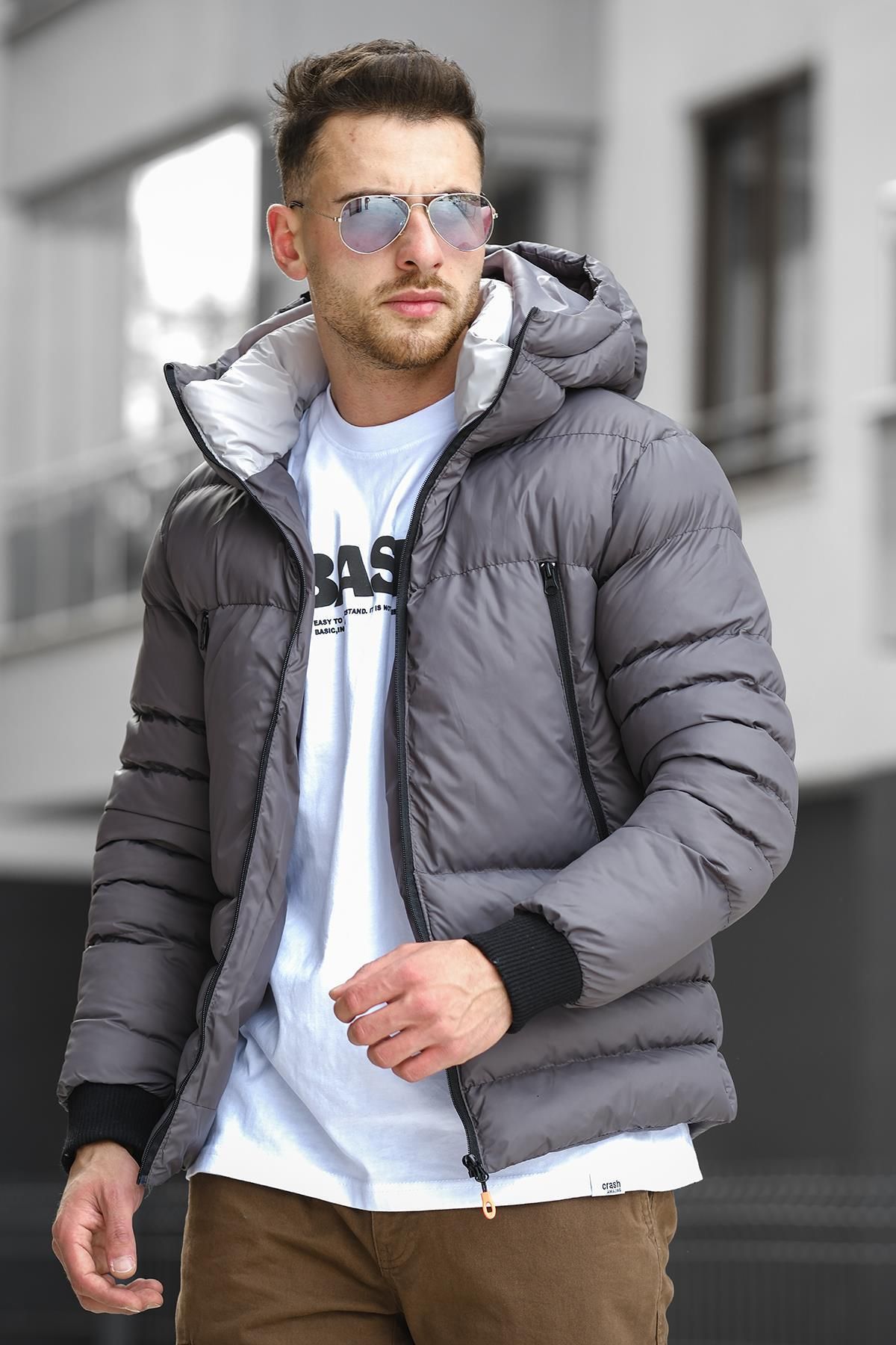 Mens puffer jacket best sale no hood