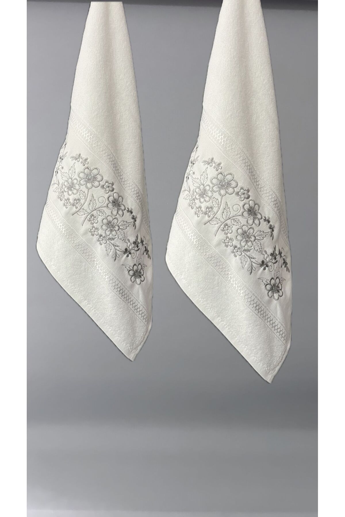 Grey glitter top towels