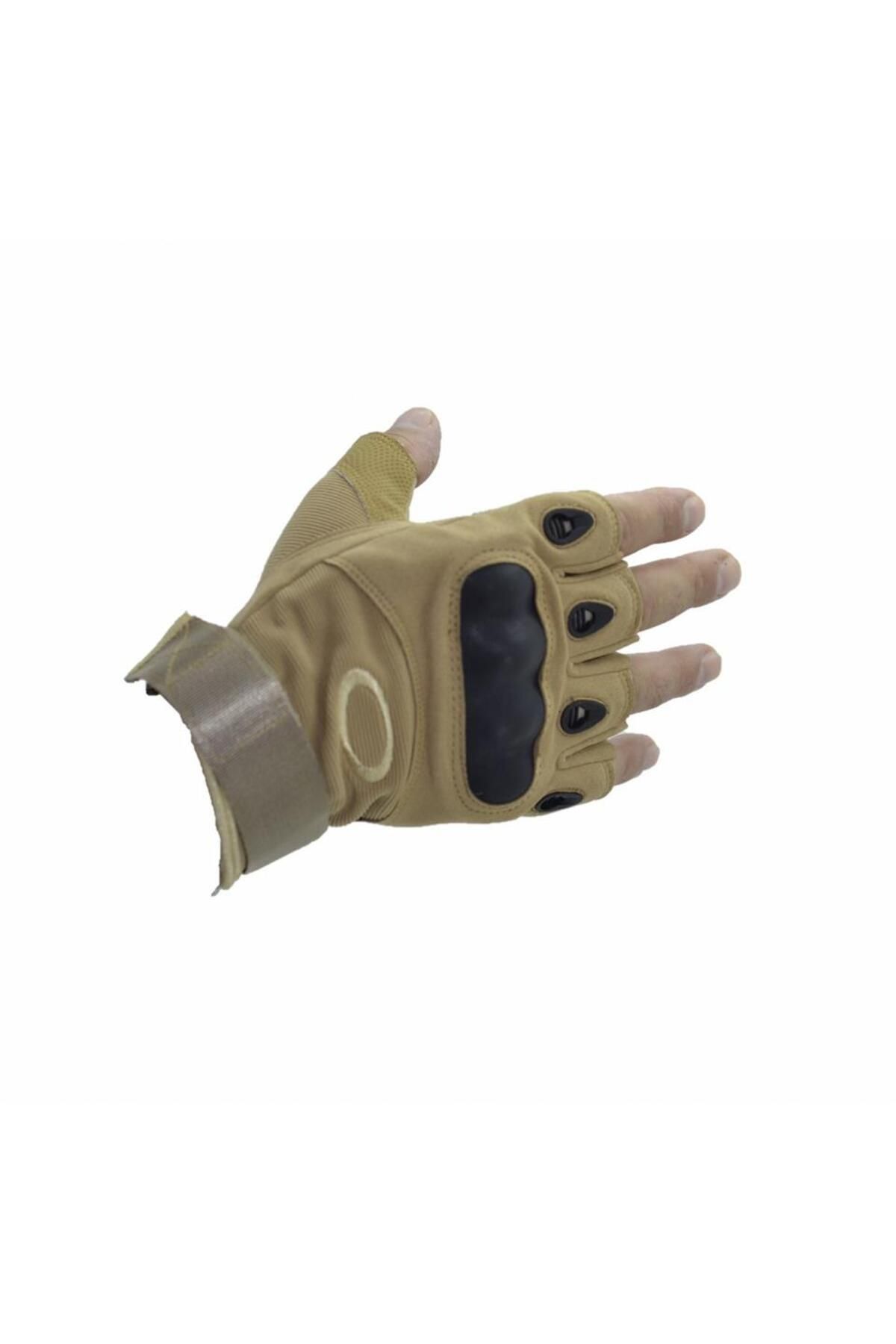 Mude Size L Half Finger Tactical Gloves Brown Trendyol