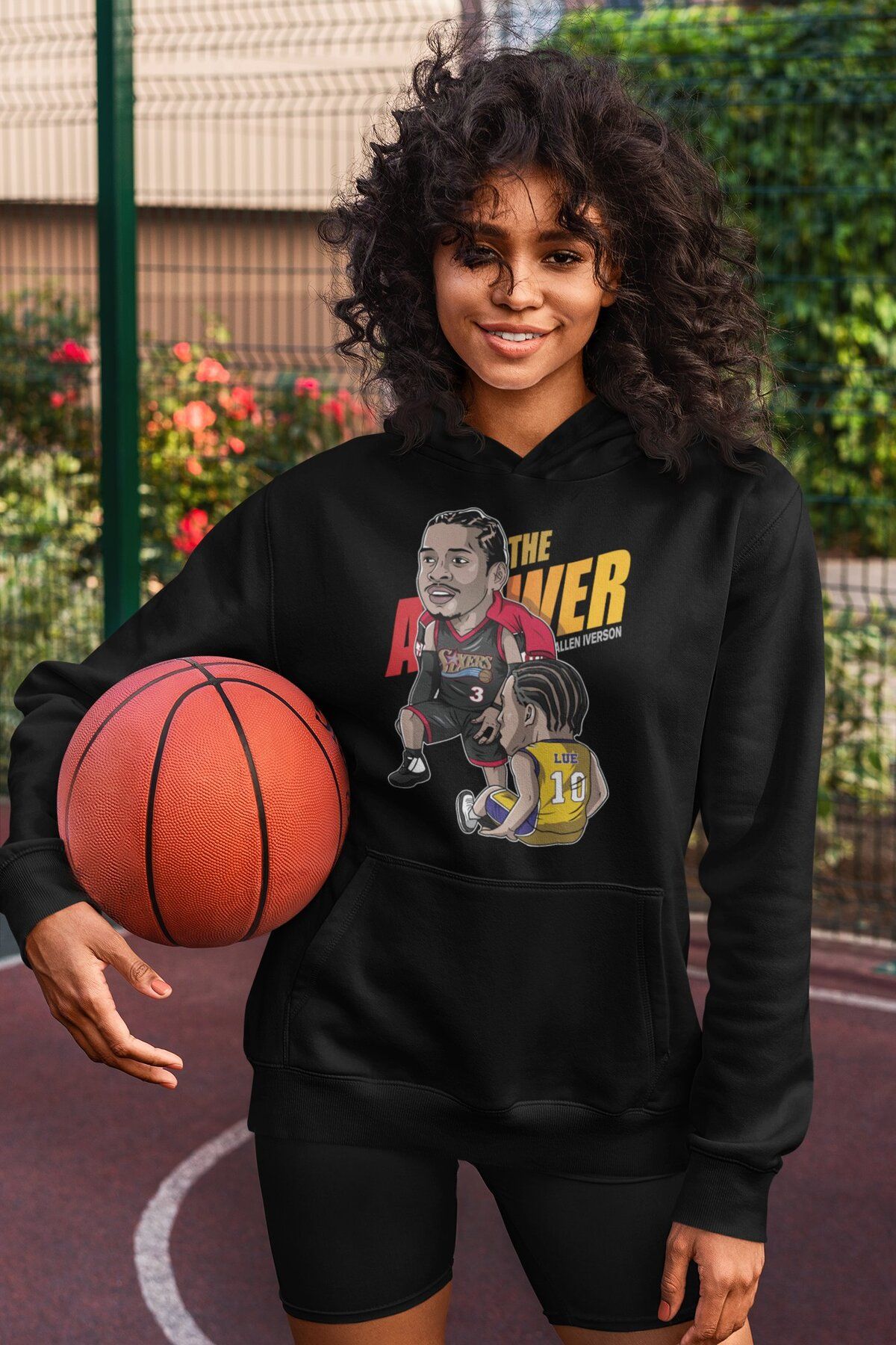Fuddy Moda Allen Iverson Printed Hooded Sweatshirt Unisex