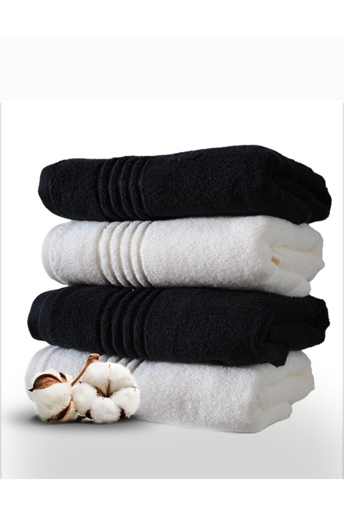 White towels hot sale with black trim