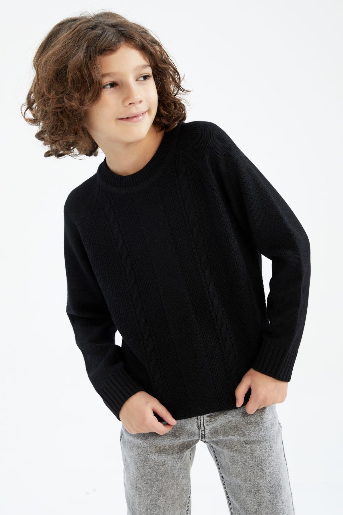 Boys black sale crew neck sweater