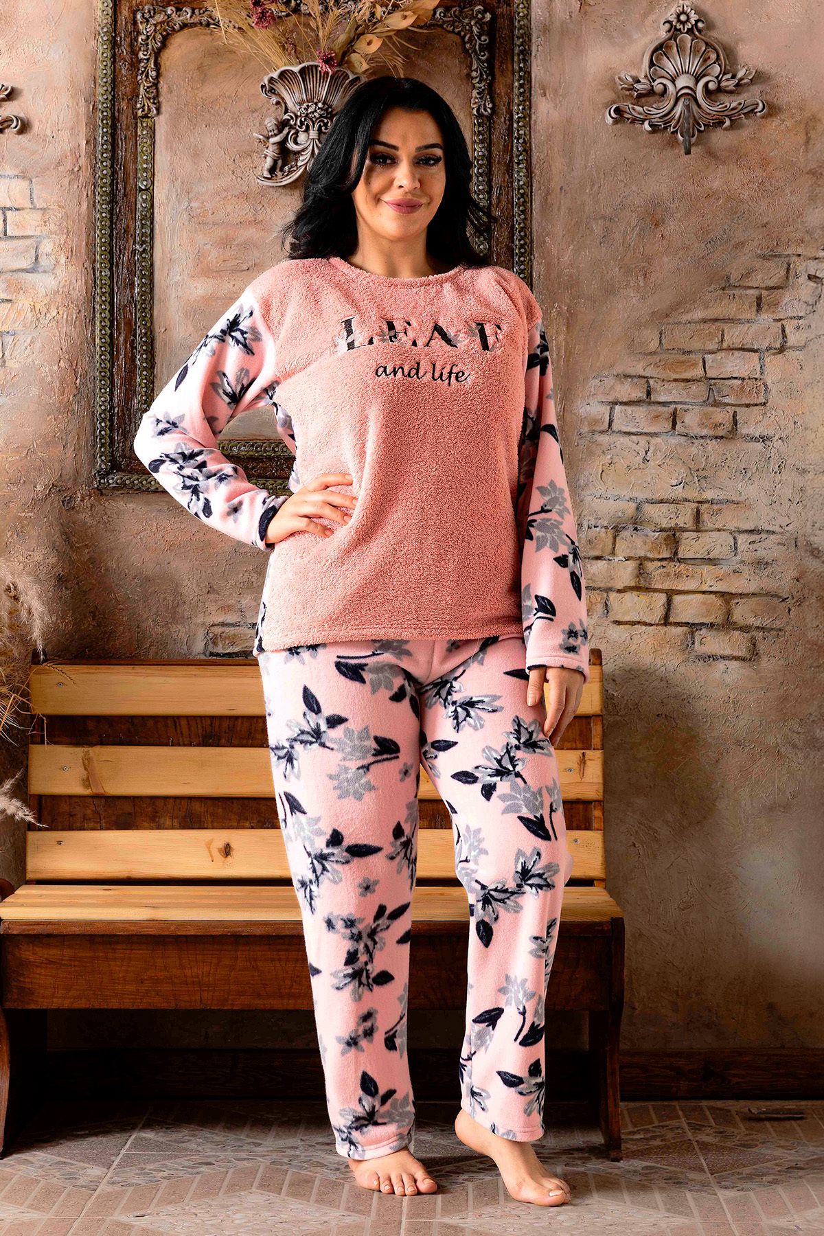 Nisanca Plush Fleece Pajama Set - Winter Plus Size Women's Pajamas