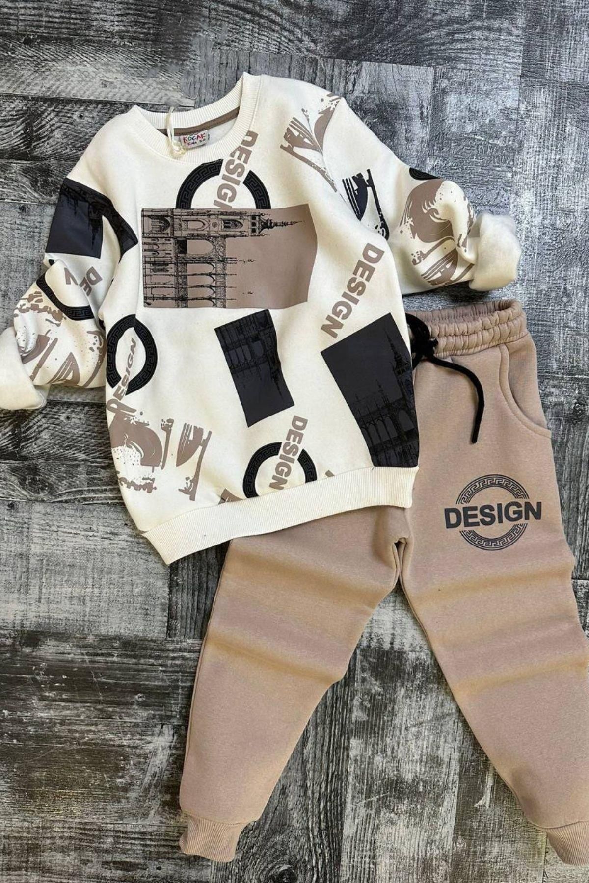 Boys 2025 beige tracksuit