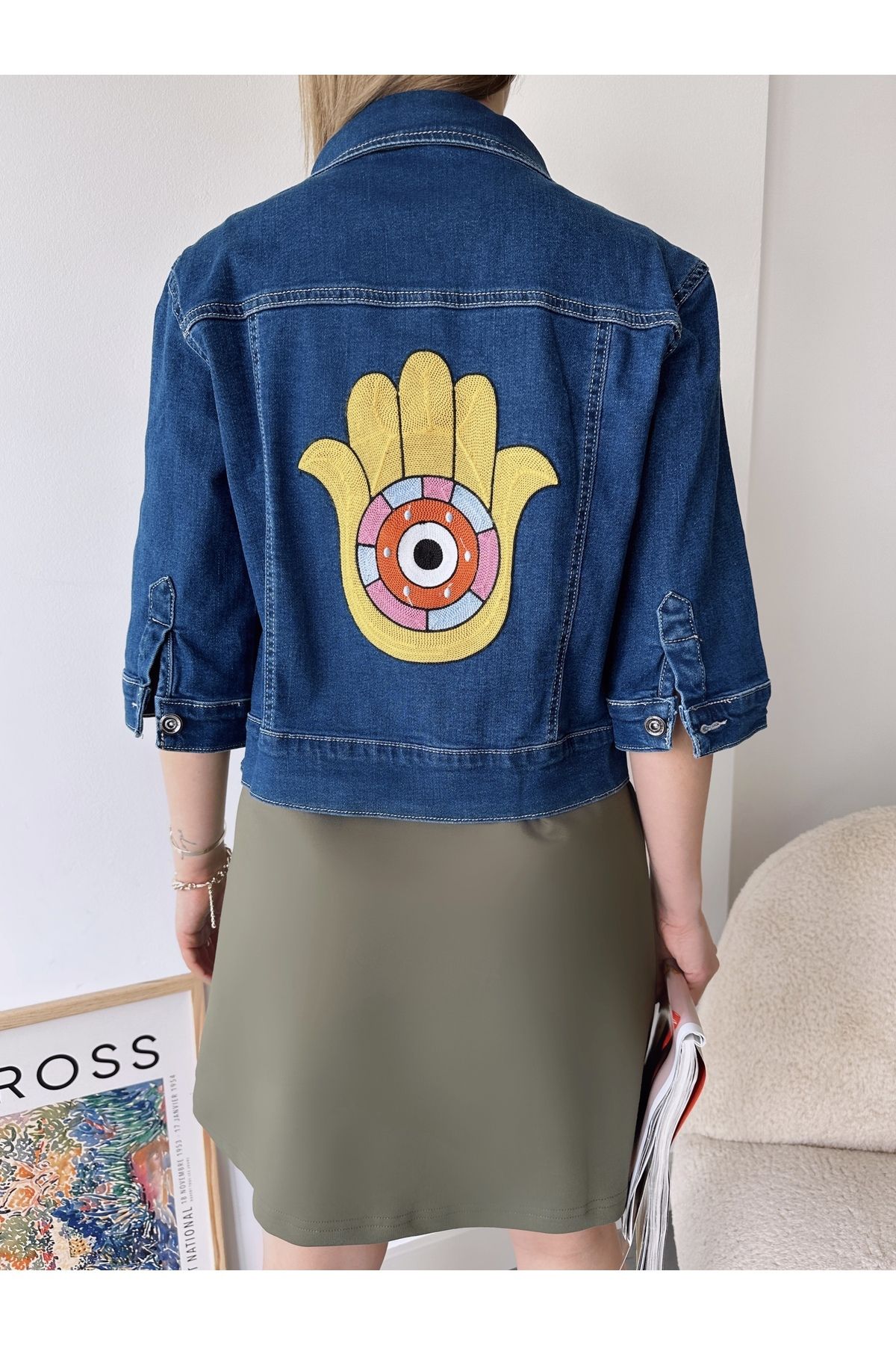 Denim jacket 2025 embroidery womens