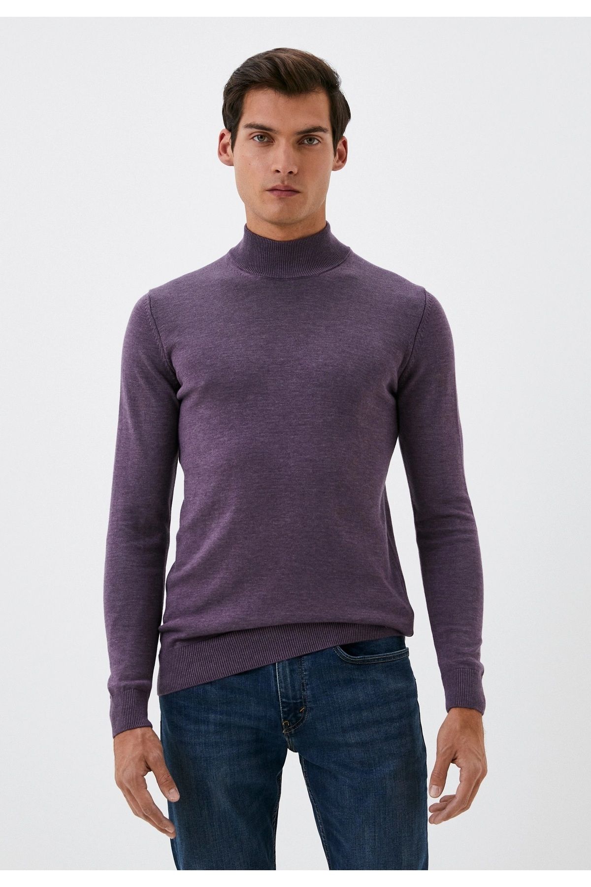 Dark purple turtleneck online sweater