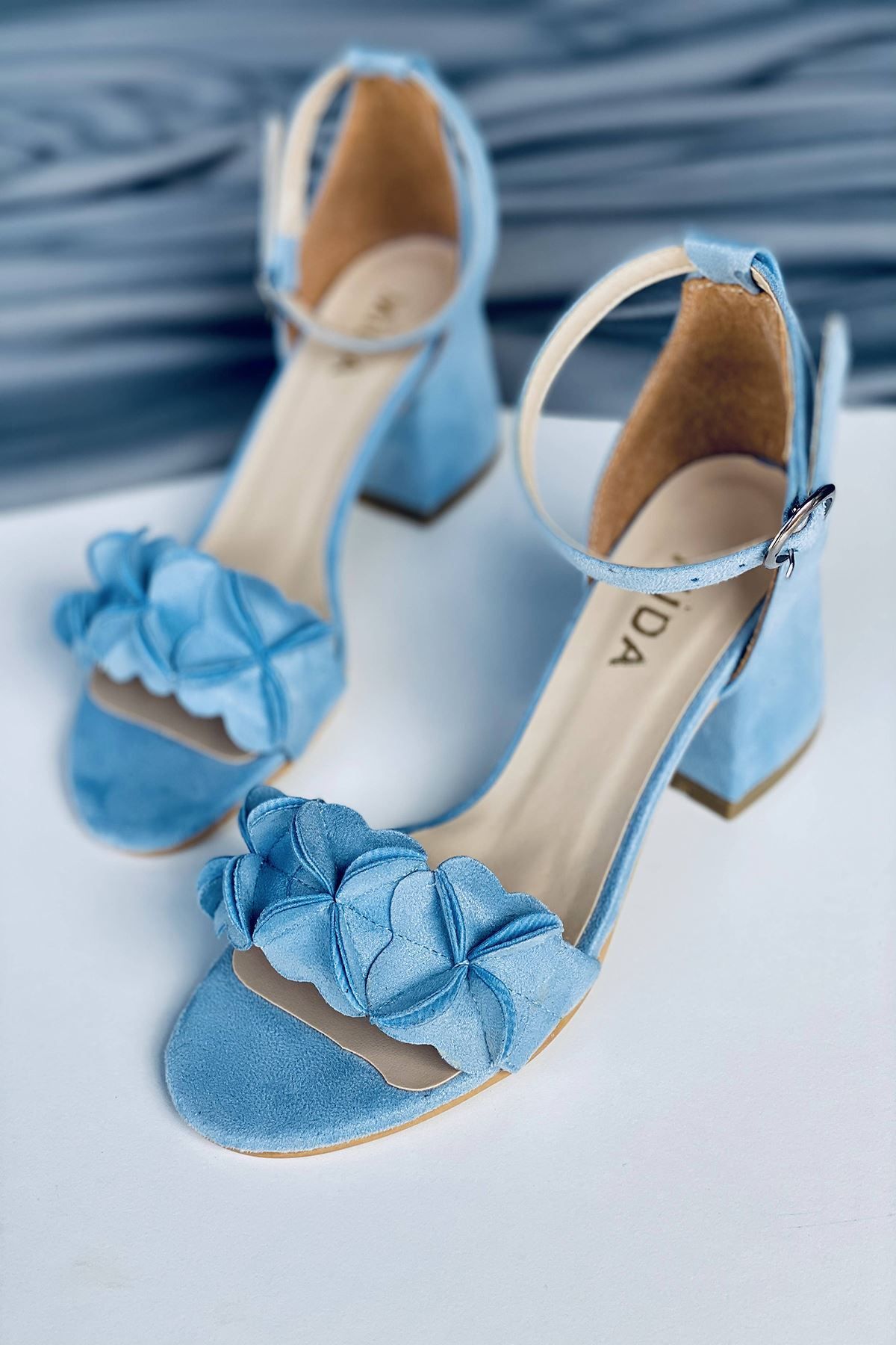 Baby blue suede sales heels